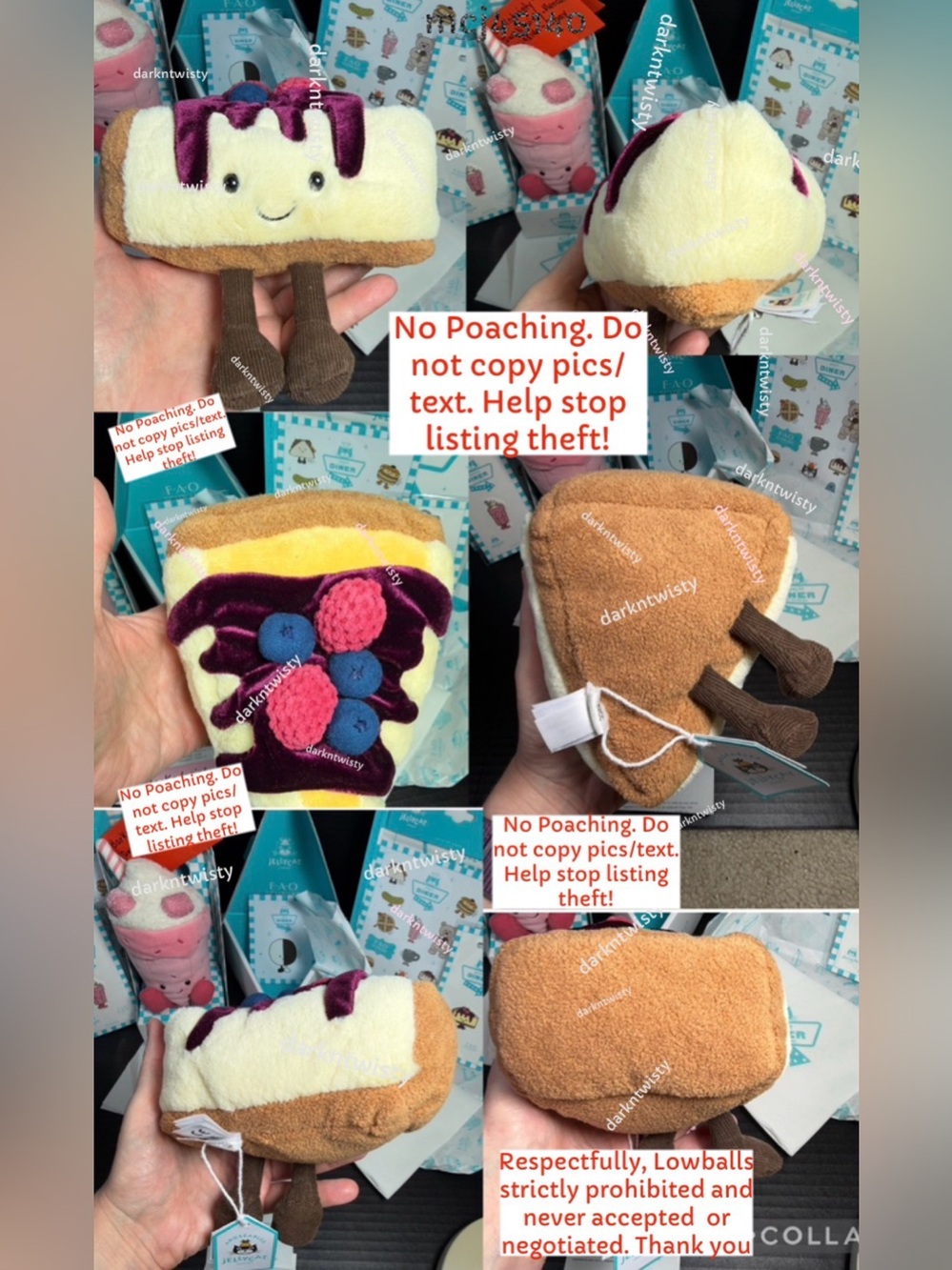 BNWT AUTH SALES RECEIPT JELLYCAT DINER NYC CREMBER CHEESECAKE BUBECCA MILKSHAKE - Picture 5 of 5